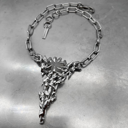 Soldered thorns crystal pendant necklace