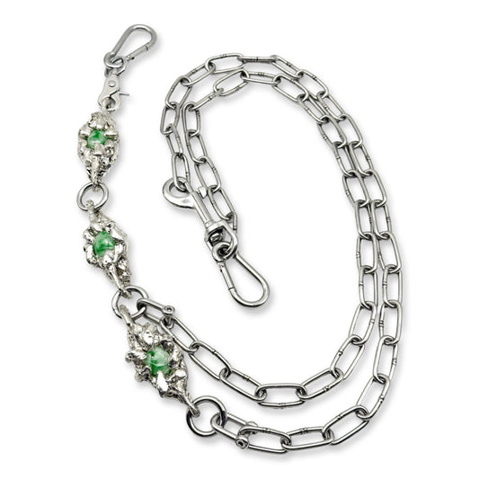 Soldered triple jade trousers chain