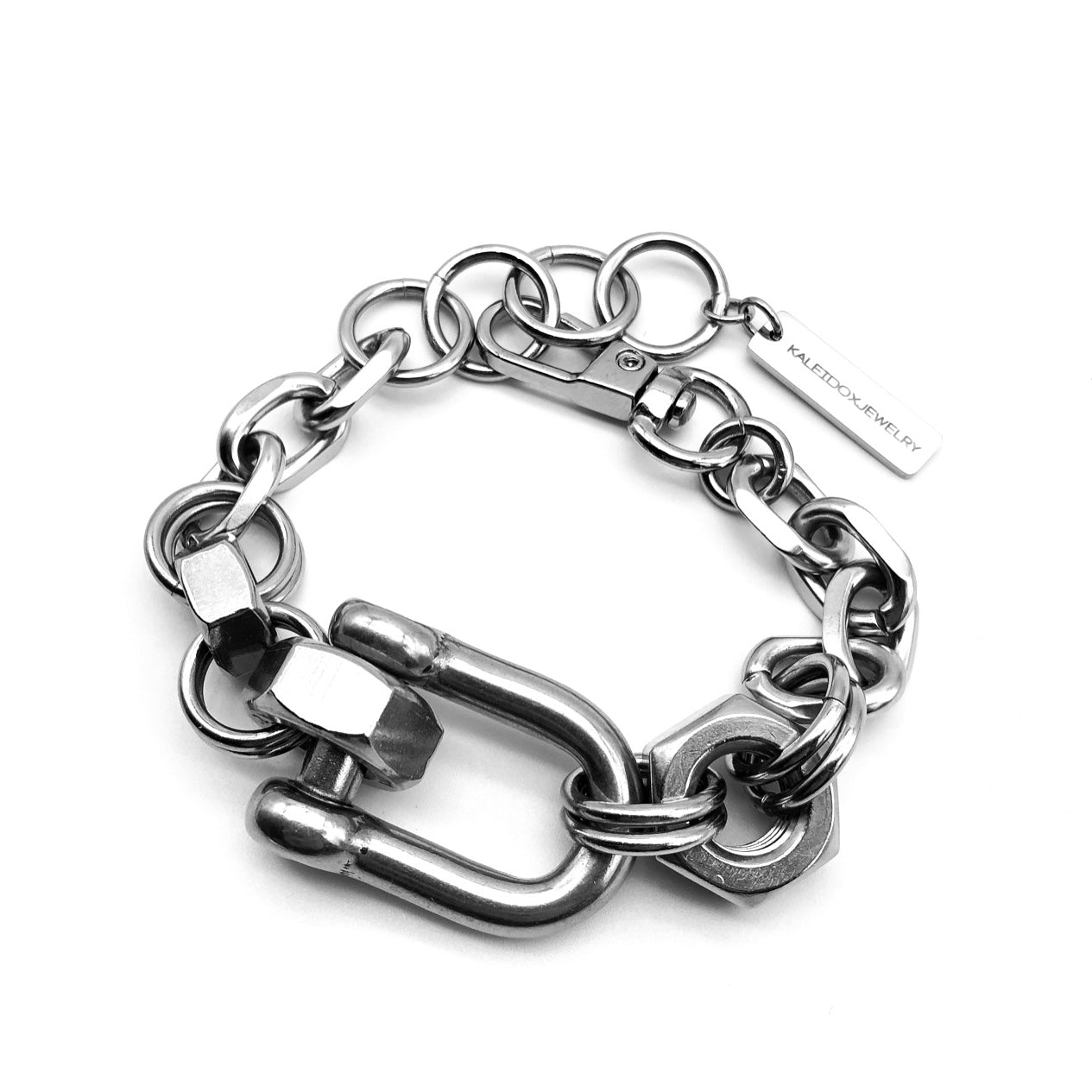 Stainless steel XL clasps bracelet