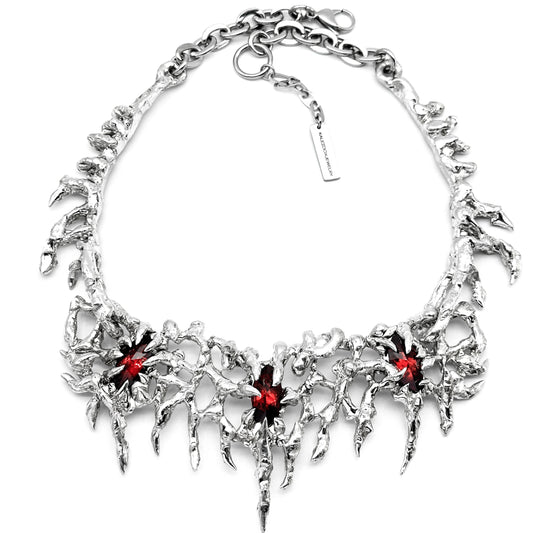 Soldered red gems thrones necklace