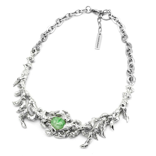 Soldered jade spiky necklace