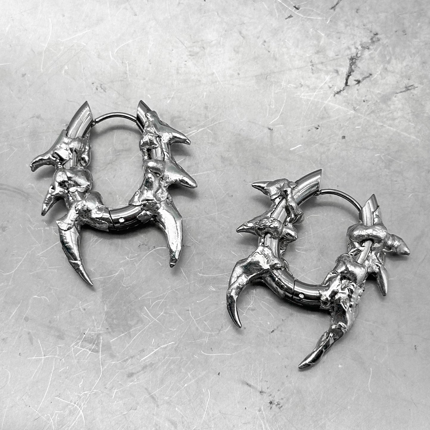 Soldered spiky earrings