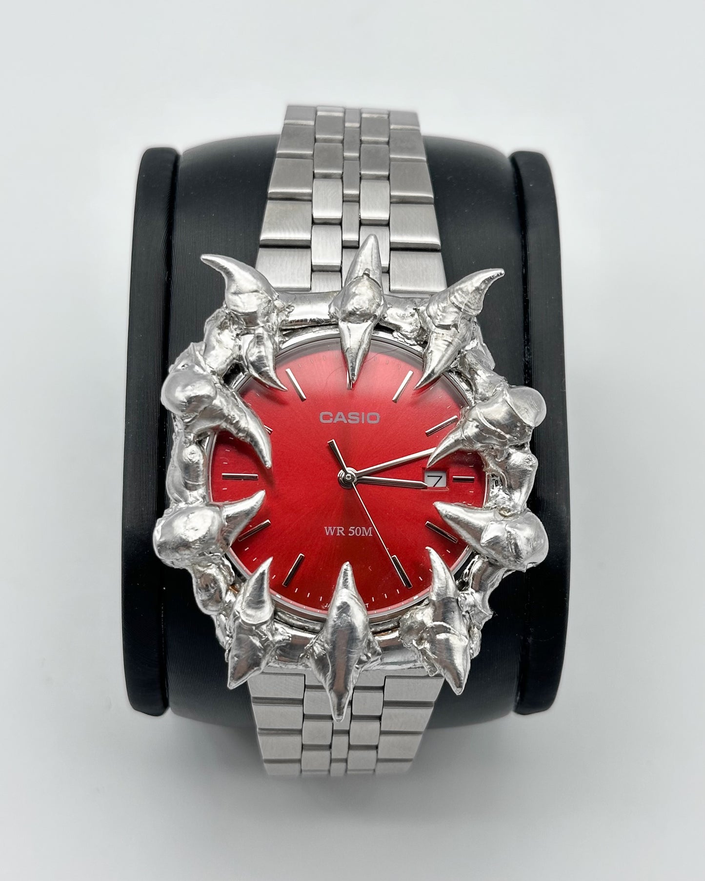 Soldered horns red dial watch 10