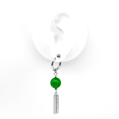 XL size jade bead earrings