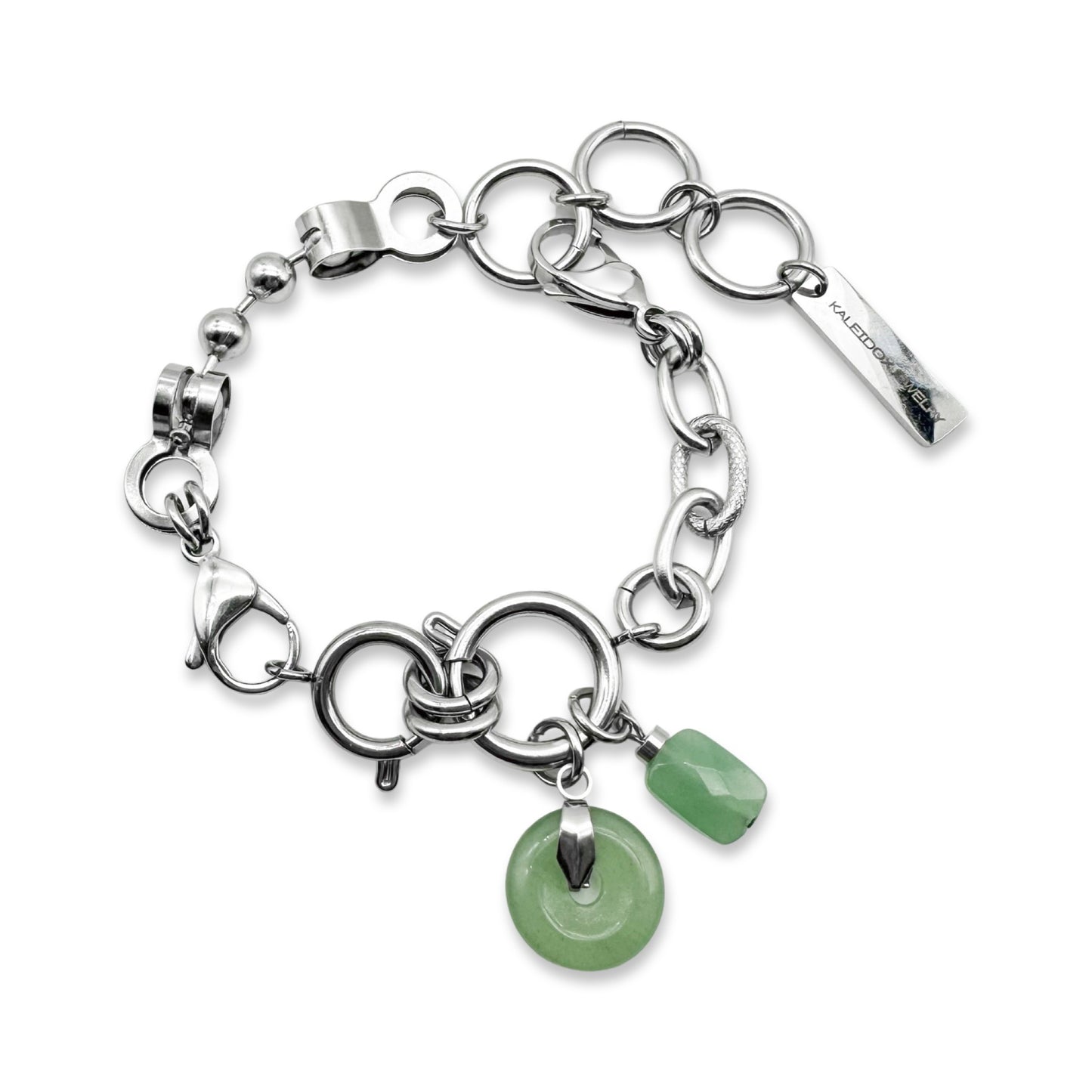 Jade & green crystal pendant bracelet