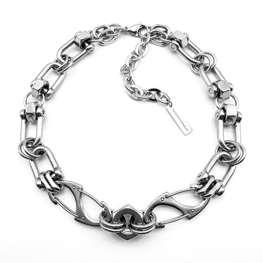 shackle hexagon nut necklace