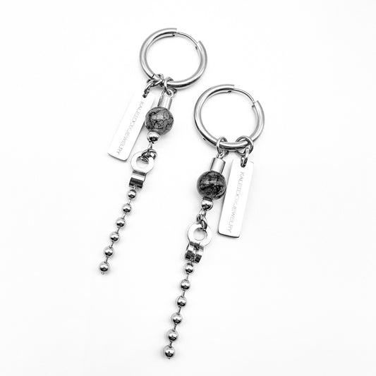 Beads ball chain earrings