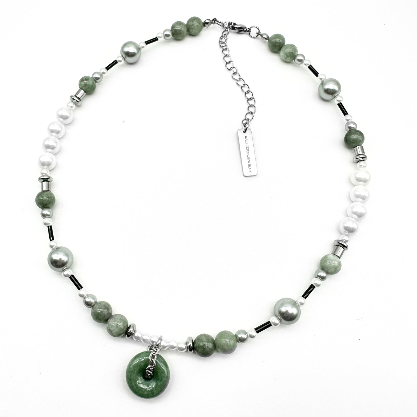 Mung bean jade necklace