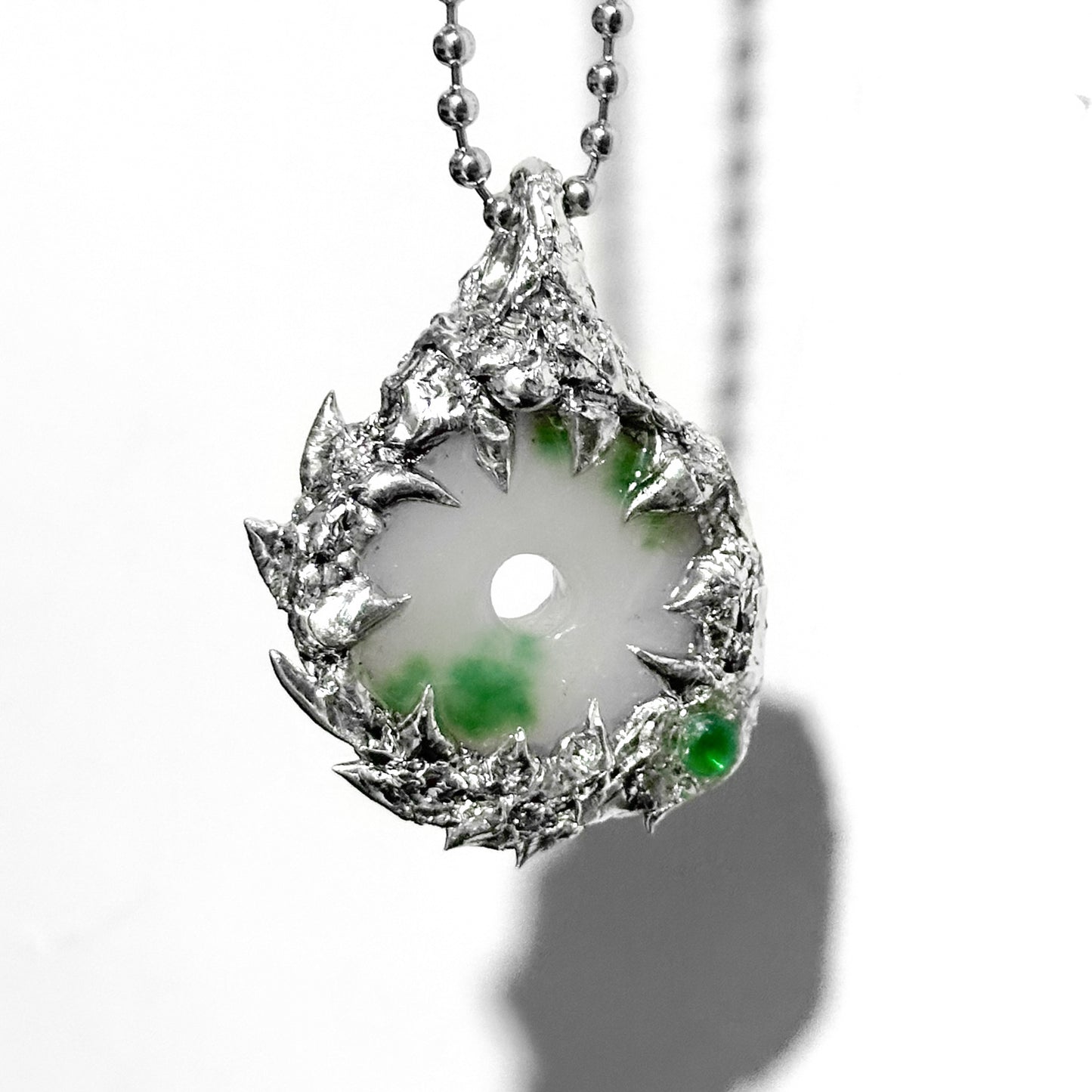 Soldered jade (Phase 2) ball chain necklace