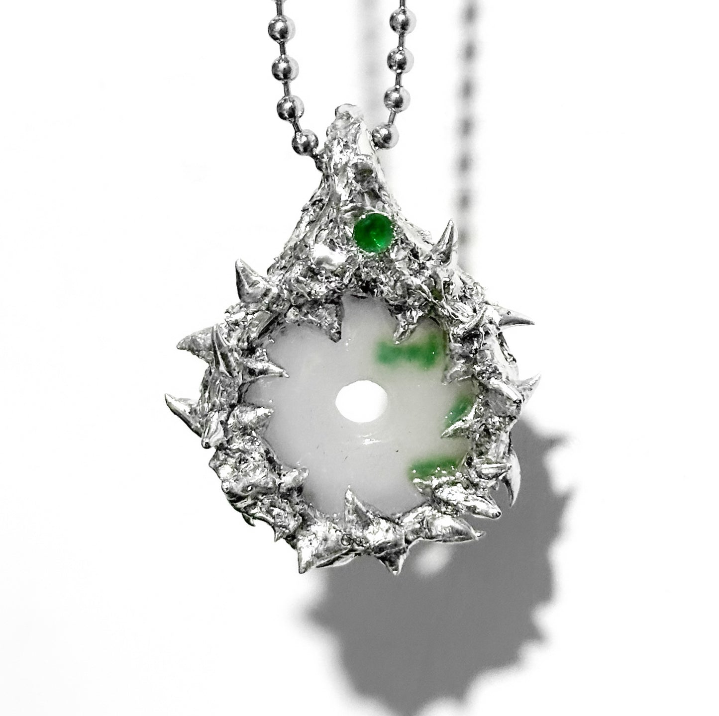 Soldered jade (Phase 1) ball chain necklace