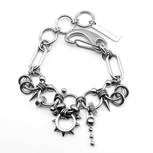 Spiked cartilage cuff piercing pendant bracelet