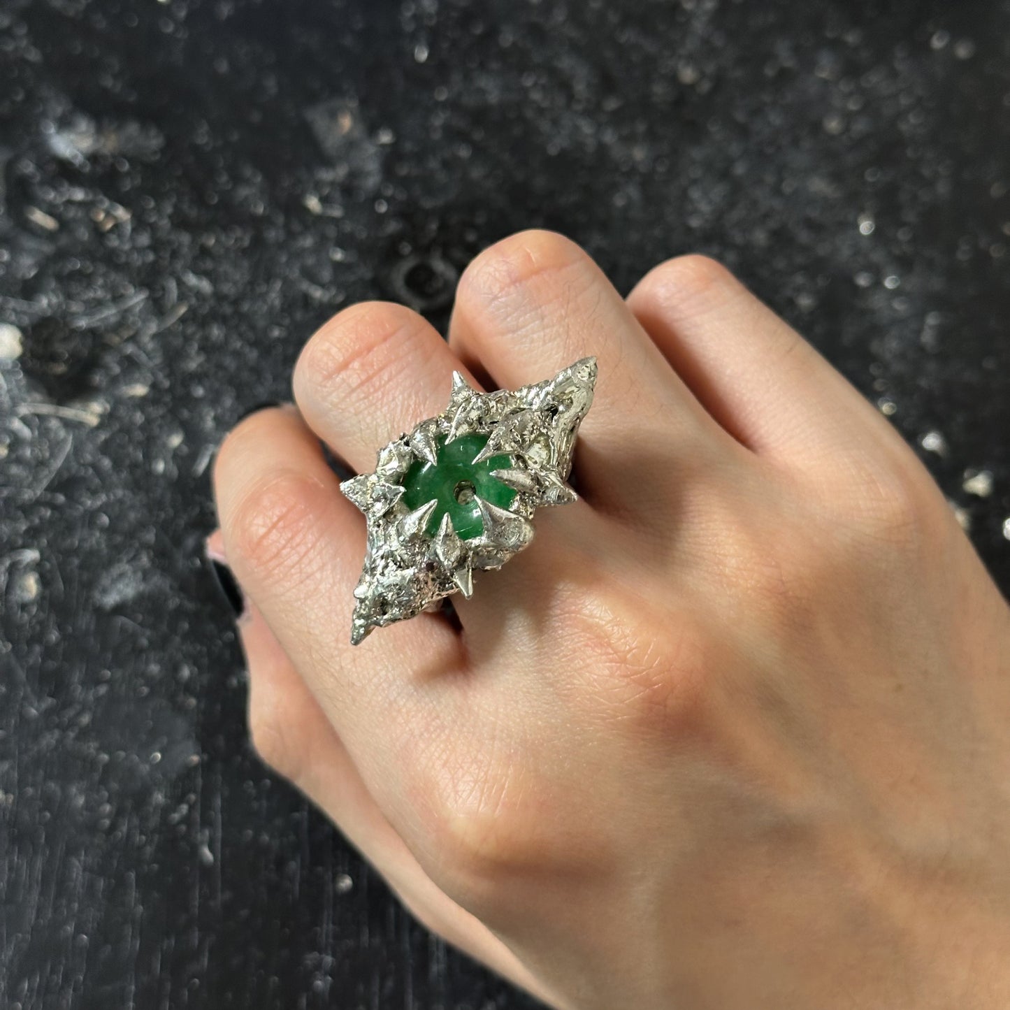 Soldered Jade ring 02