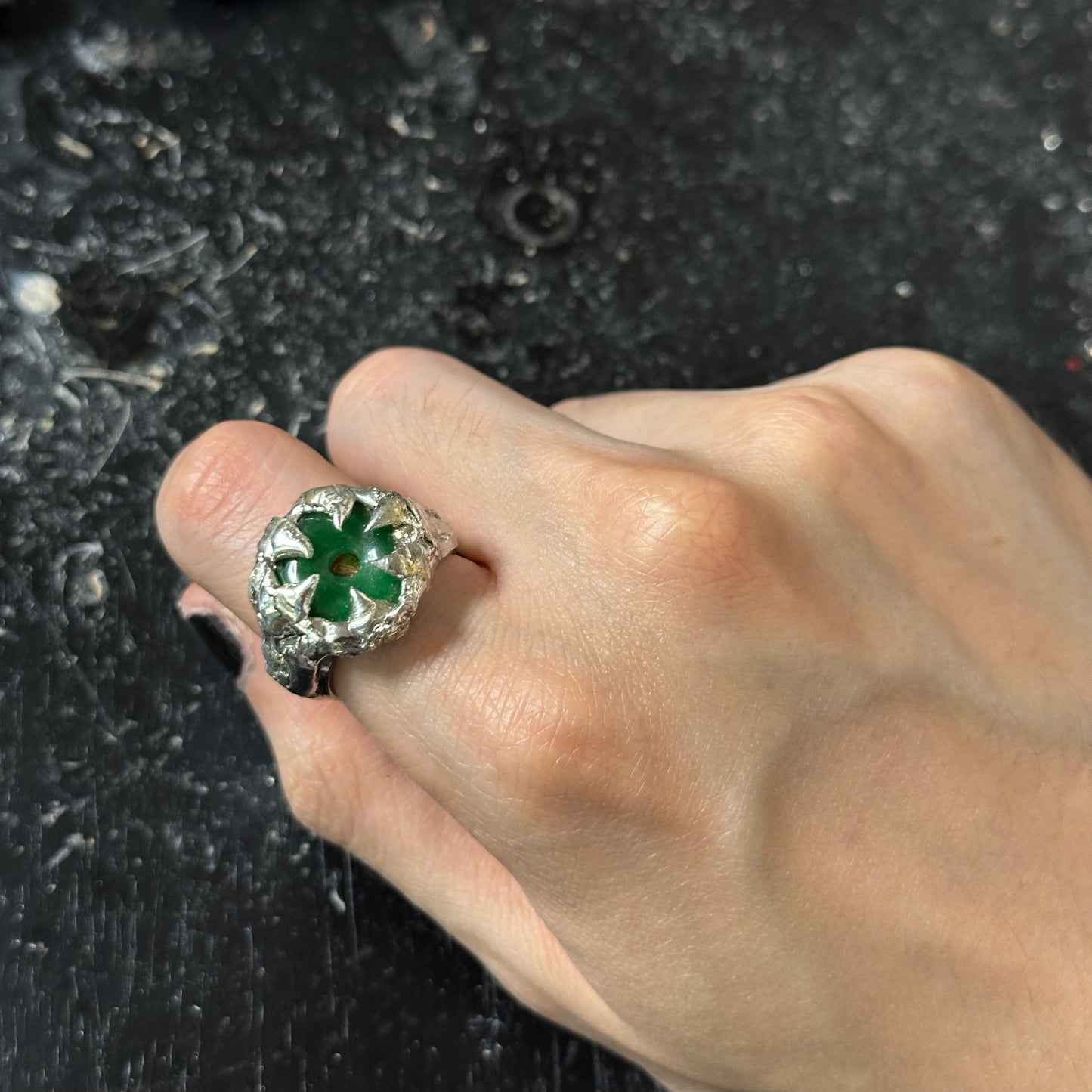 Soldered Jade rings 01