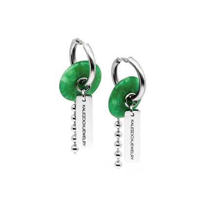 Jade logo ball chain earrings