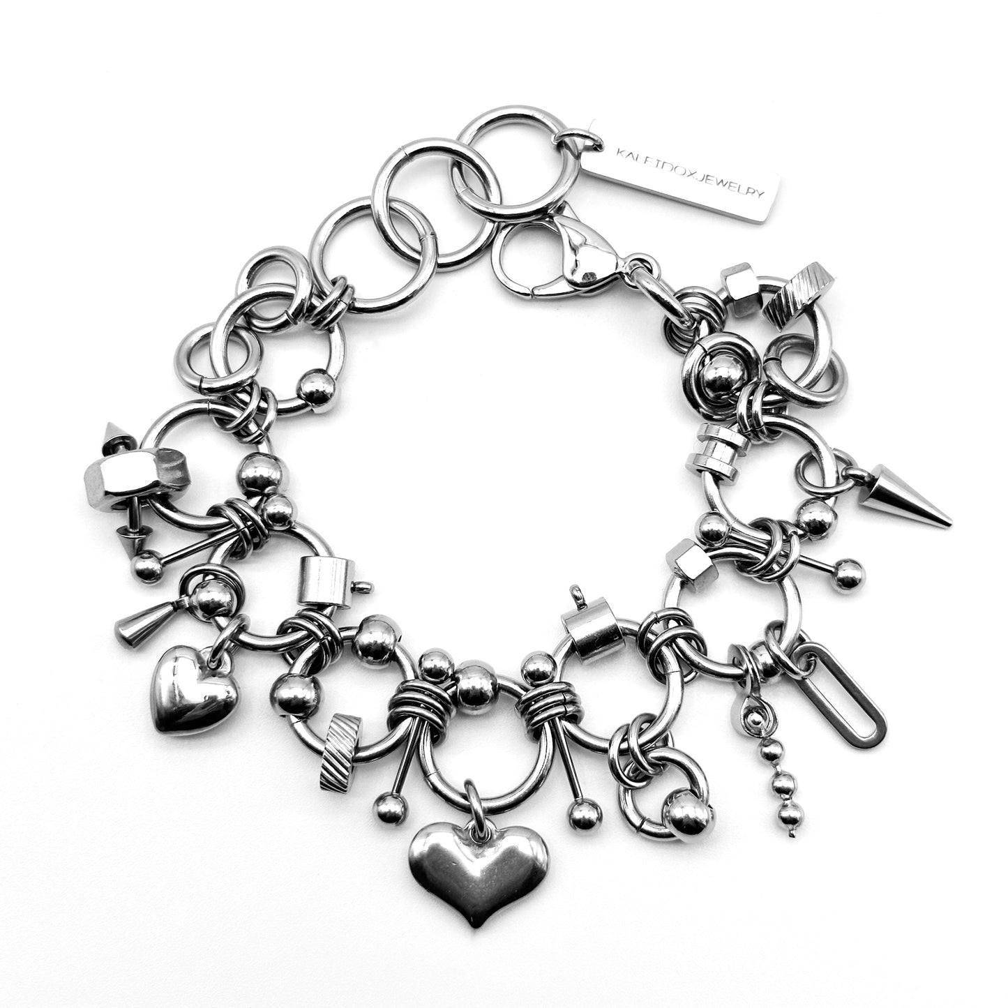 Heart & piercings bracelet