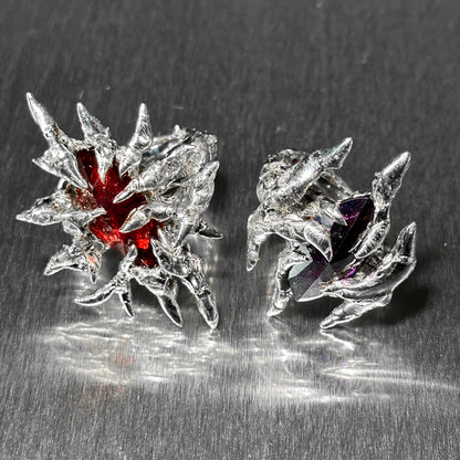 Soldered gem spiky ring